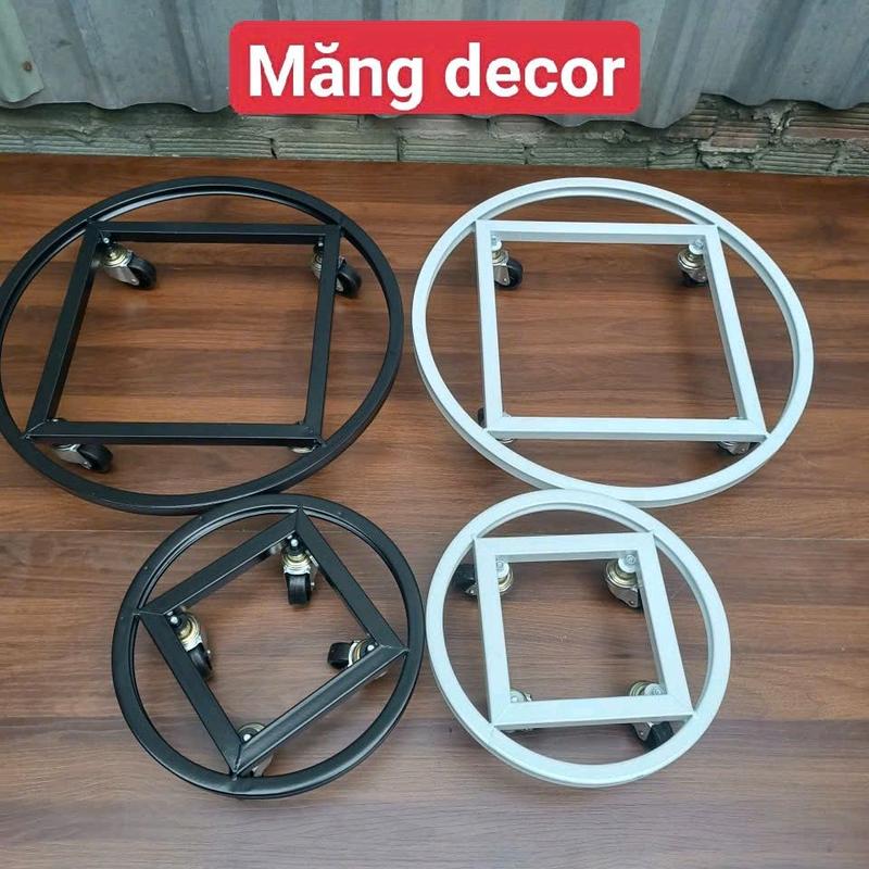 Đế lót chậu cây di động bằng sắt có bánh xe xoay 360 đa năng nhiều màu sắc và hình tròn hình vuông hình chữ nhật