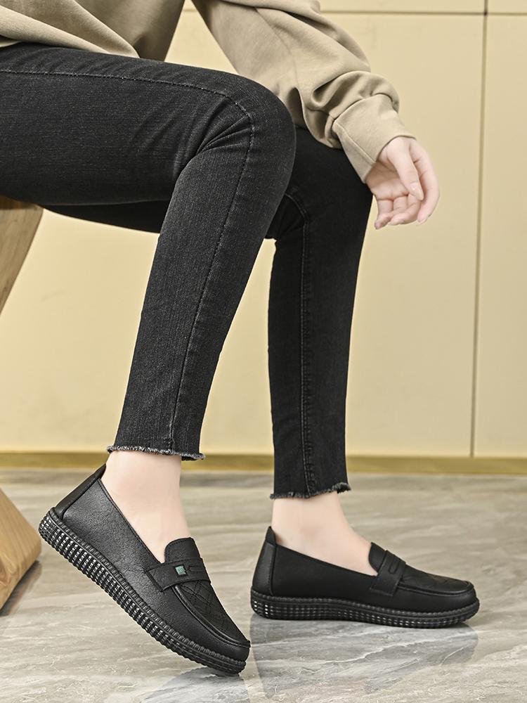 Product Introduction of Sepatu Wanita Flat Shoes Wanita Kulit Korea Kulit Asli Fashion Terbaru Sepatu Kantor Elegan Nyaman Bernapas Ringan Kasual Karet 6