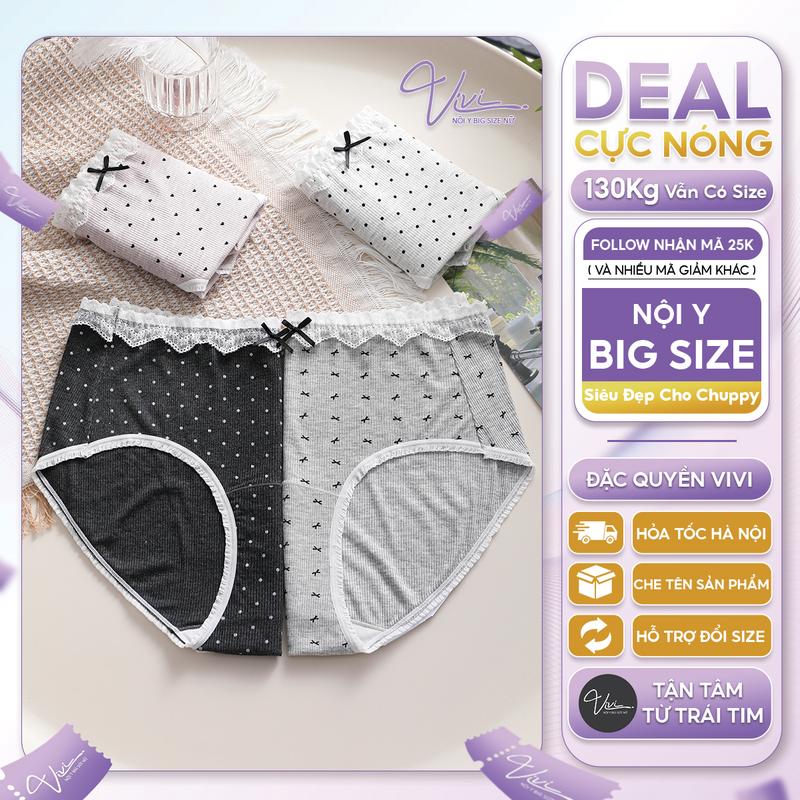 Quần lót nữ bigsize cạp cao vải thun coton co dãn xẻ đùi - Nội y big size nữ - Kháng khuẩn 10A Size tới 100Kg - Mã N80