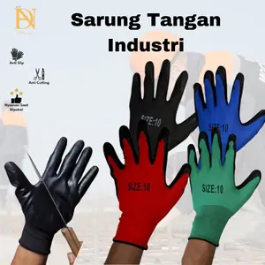 SARUNG TANGAN KERJA/SARUNG TANGAN SAFETY KARET/Sarung Tangan Kombinasi Katun Latex Anti Slip/Sarung Tangan Proyek/Sarung Tangan Industri  Anti Cutting
