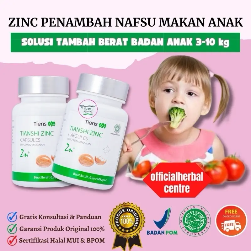 Zinc Tiens Capsules Nutrisi Anak Remaja Dewasa