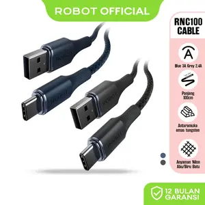 ROBOT Warna Lava Data Cable Fast Charging 100CM RNC100 - Kabel Data 3A TYPE-C Original - Garansi 1 tahun - Bisa COD