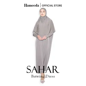 Hameeda - Sahar Batwing Dress | Loose Jersey Dress Busui Gamis Basic Gold Lembut