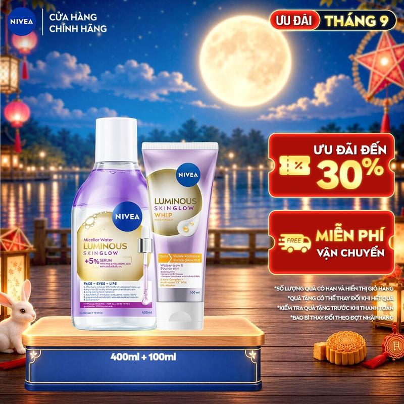 Bộ Nước Tẩy Trang NIVEA Luminous Skin Glow Sáng Da & Sữa Rửa Mặt NIVEA Sạch…