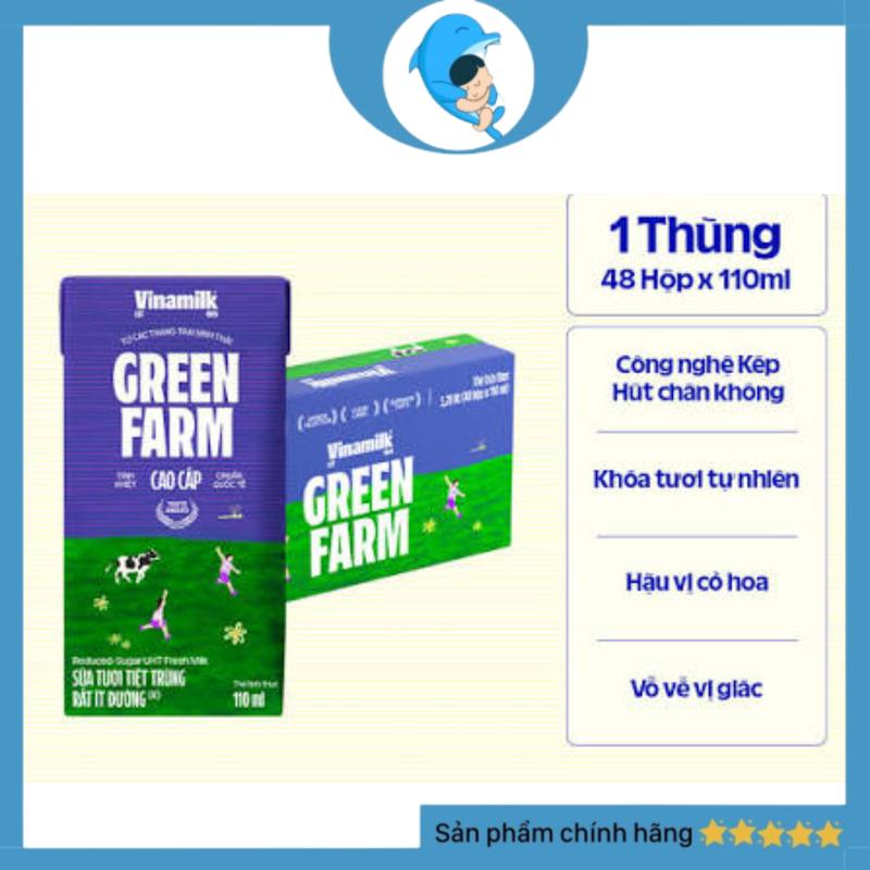 Vinamilk Green Farm Sữa Tươi Tiệt Trùng Rất Ít Đường Thùng 48 Hộp 1110m/180ml…