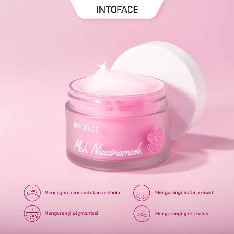 INTOFACE MSH 10% Niacinamide Brightening Moisturizer Cream B3 B5 Smywhite 377 Day & Night Cream Whitening Glowing Moisture Gel Pemutih Wajah krim pelembab pemutih Krim untuk kulit sensitif 30g 7
