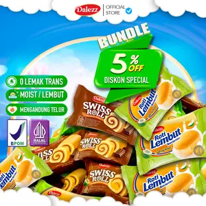 [BUNDLE MIX PRODUK 10+14 Pcs] Bundling Dalezz Roti Lembut Super Empuk Rasa Santan + Swiss Roll Bolu Gulung Rasa Cokelat