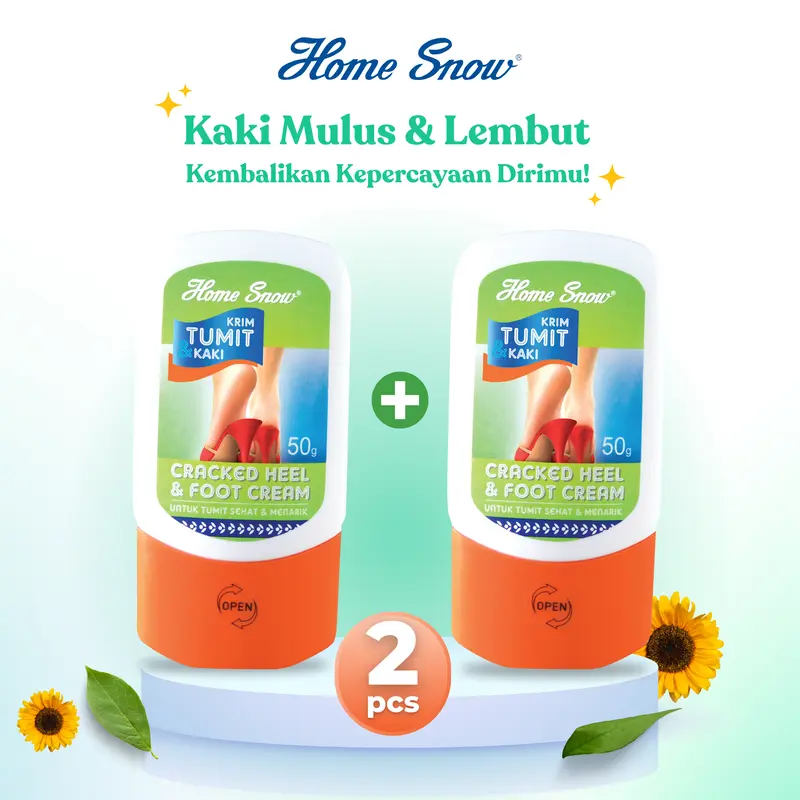 2 Pcs  Home Snow Krim Tumit Kaki 50g-Pelembut & krim tumit pecah-pecah Kapalan Kering 4