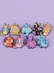 Set de 9 piezas de Pins de esmalte de Personajes de Anime Lindos, Insignias de Diseño Sencillo, Accesorios de Moda Unisex, Regalo Perfecto para Amigos, Todas las Estaciones