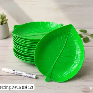 12 PCS PIRING SAJI MODEL DAUN UNIK ESTETIK UKURAN SEDANG TANGGUNG
