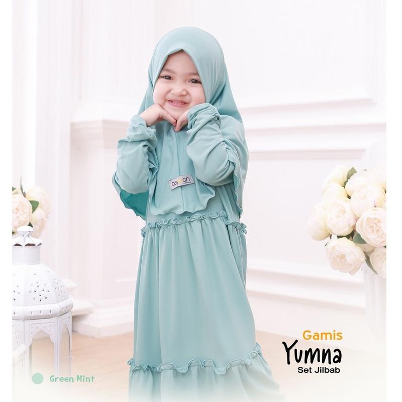 TERBARU GAMIS POLOS ANAK SET HIJAB/GAMIS SYARI ANAK TANGGUNG 2025/GAMIS ANAK YUMNA/GAMIS ANAK PEREMPUAN 1-10TAHUN BAHAN ADEM KATUN CRINGKEL Muslim Dress Biru Hitam Maroon Merah Putih Ruffle Variasi Baju Navy Lebaran Panjang 3