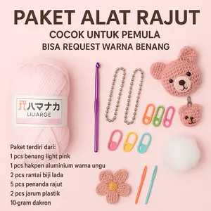 MADEBYBULAT - PAKET SPESIAL ALAT RAJUT STARTER KIT CROCHET MILK COTTON PEMULA SPESIAL LENGKAP