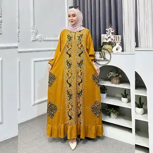 Gamis Etnik Rayon Premium Daster Rayon Rempel Size standart Lengan Panjang Gamis Semata Kaki