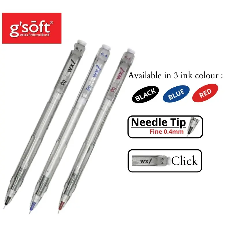 [Cutie stationery} GSoft writemate WX1 semi Gel Ink Ball Pen 0.4mm 1pcs Blue Red