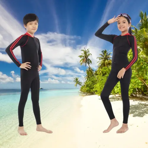 Pakaian renang anak perempuan baju renang anak perempuan diving Selam lengan panjang anak SD tanggung umur 8-14th 4