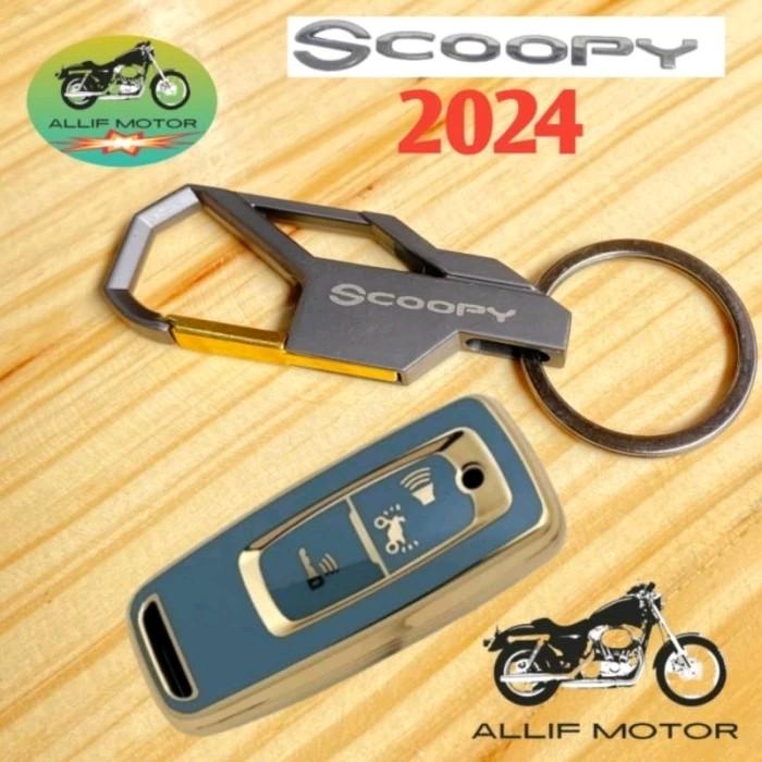 Cover Remote Scoopy 2024 - 2025 Silikon Remote Scoopy New Plus Gantungan Kunci Bahan Premium 1