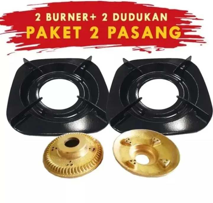 2PCS Tungku Kompor Rinnai Kaki 4 + 2PCS Burner Kompor Gas Rinai besi kompor 2tungku 3