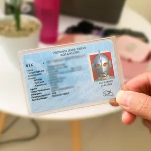 StickMe Cover Pelindung KTP & SIM Anti Insecure Karakter Lucu Nama Tahan Air Anti Baret Pelindung Kartu KTP ID CARD SIM E-CARD Transparan 9 x 6 cm