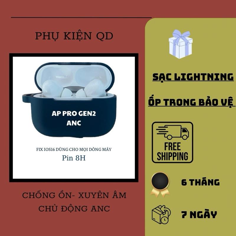 Tai Nghe Bluetooth Pro Gen2 ANC [ Loa To Bass Căng] Chống Ồn 40db- Xuyên Âm Chủ Động | Pin 8H Kèm Ốp Bảo Vệ+ Cap Usb. Bảo Hành 6 Tháng Lỗi Đổi Mới Nhét Tai Nhạc Earphone, Micro Tích Hợp Sẵn Nghe Nhạc Bluetooth