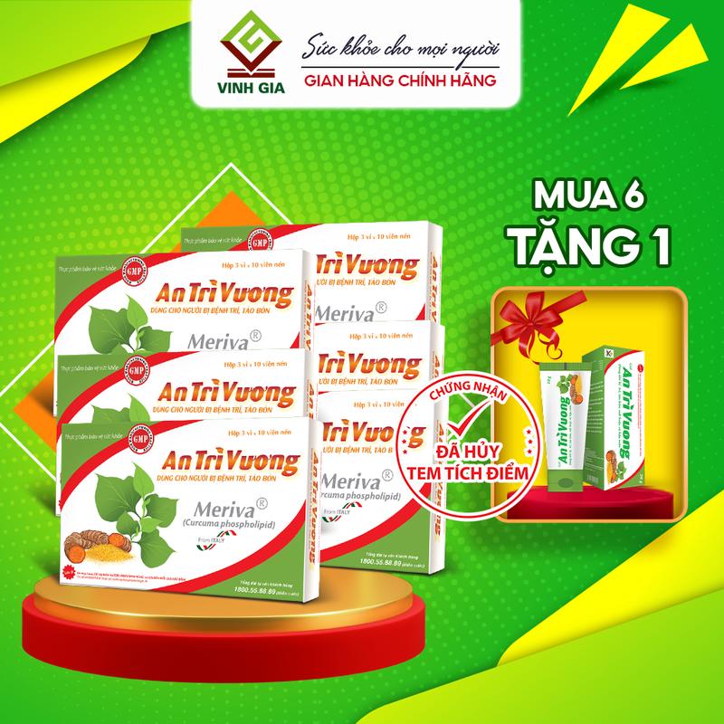 An Trĩ Vương Combo 6h TẶNG 1h Gel bôi Trĩ Hỗ Trợ Làm Giảm Các Triệu Trứng Của Bệnh Trĩ Hỗ Trợ Làm Giảm Táo Bón