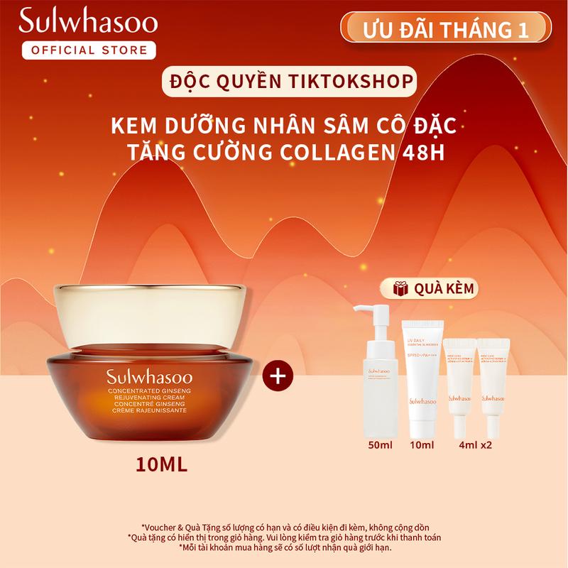 |Live| Kem Dưỡng Nhân Sâm Cô Đặc - Sulwhasoo Concentrated Ginseng Rejuvenating Cream 10ml