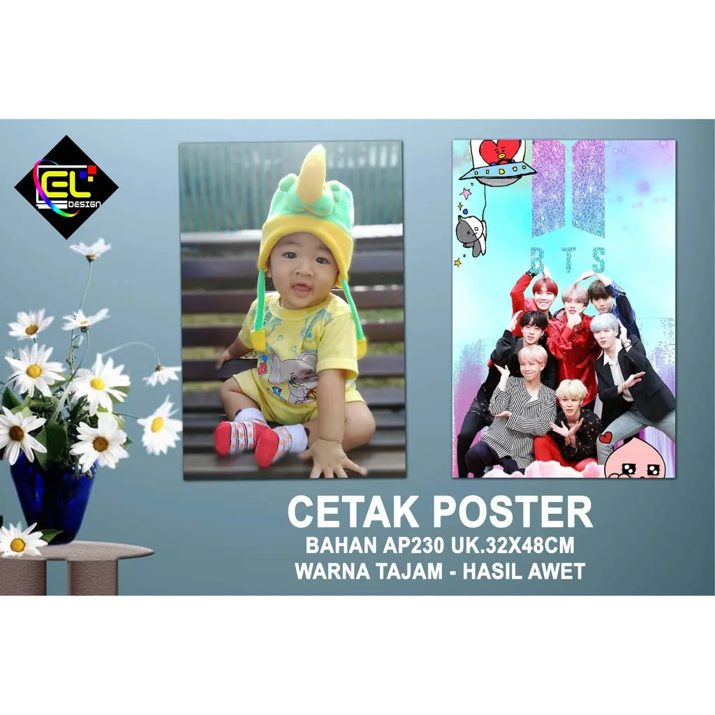 ELDESIGN! CETAK FOTO/ POSTER UKURAN 12RS (32X48CM) BAHAN AP230 HASIL - TANPA LAMINASI