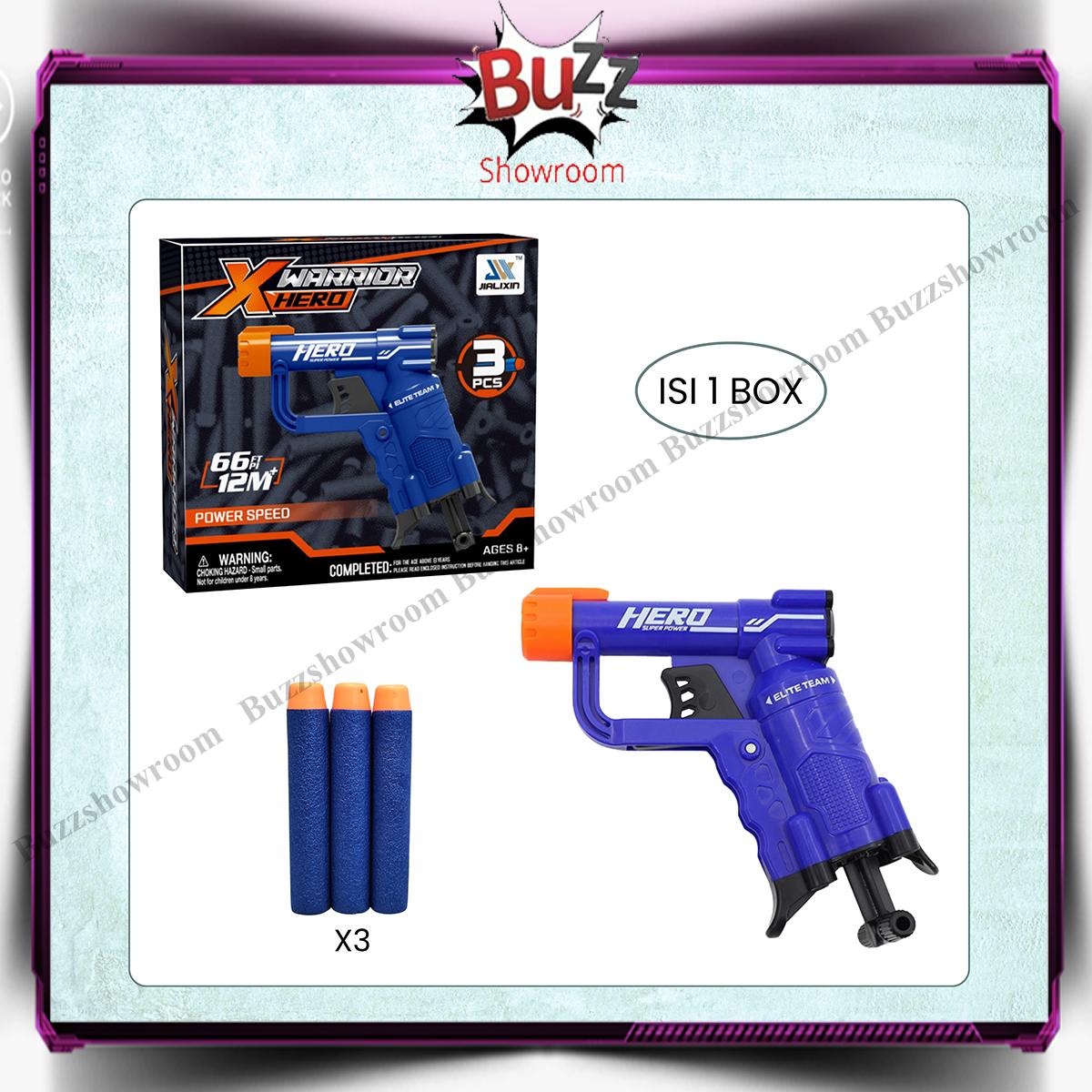 tembakan anak soft bullet x warrior hero mainan anak gun mini