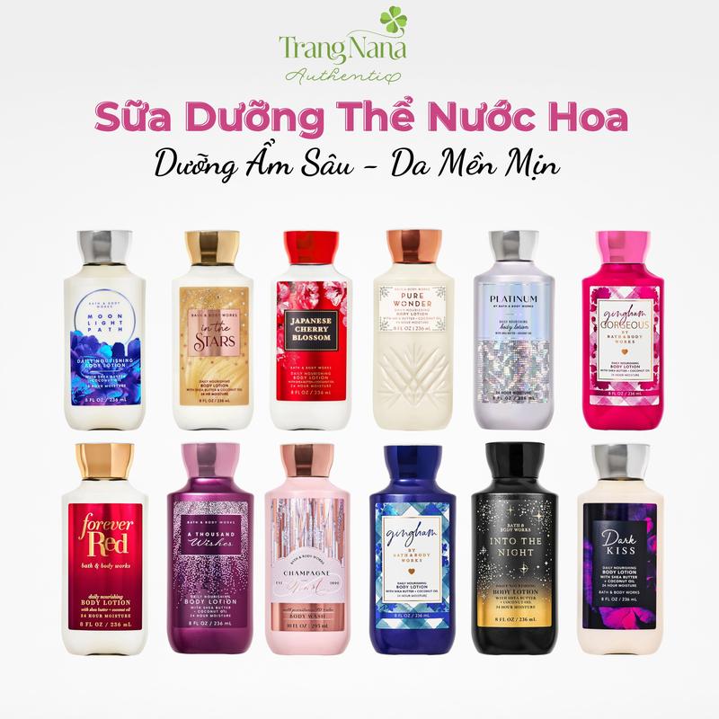 [Kèm Túi] Body Lotion Bath Body Works 236ml Sữa Dưỡng Thể Nữ Hương Nước Hoa Lưu Hương 2-3 Giờ Và Lâu Hơn Khi Sử Dụng Kèm Body Mist Body Lotion Dưỡng Ẩm Cấp Ẩm Cho Da Dưỡng Da Body Giúp Da Luôn Ẩm Mềm Thơm Women