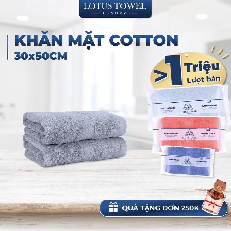 Khăn Mặt LOTUS TOWEL 30x50cm Làm Từ Sợi Cotton Cao Cấp Mềm Mịn, Thấm Hút, Không…