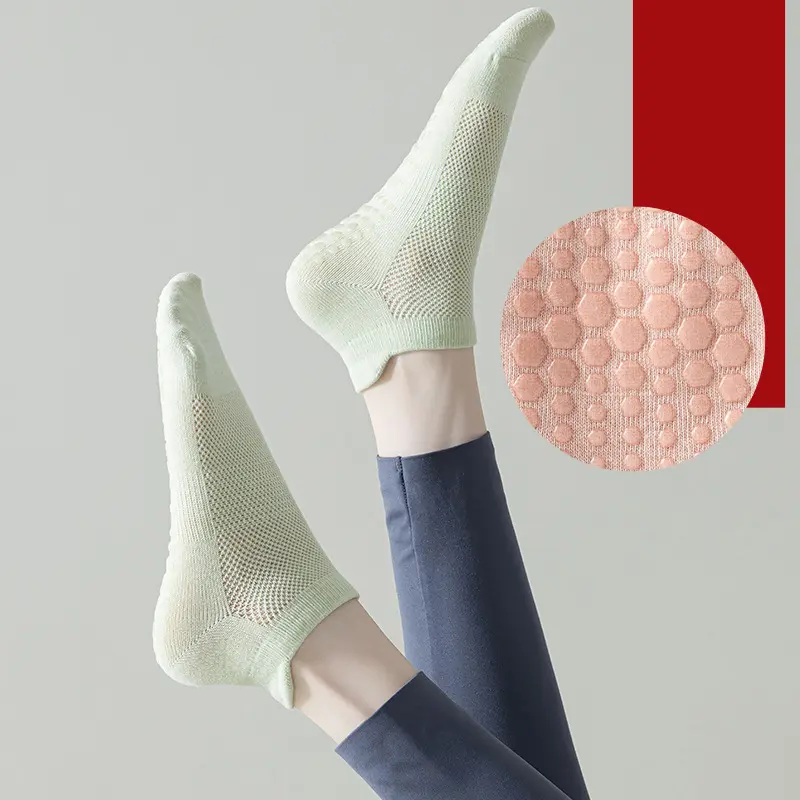 Kaos Kaki Yoga Pendek Anti Slip Yoga Socks Anti Licin Pilates PoundFit Kaus Kaki Olahraga Wanita semata kaki murah BS003 5