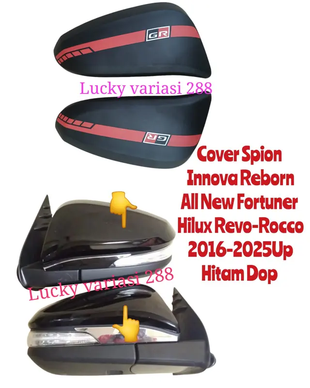 COVER SPION MIRROR COVER SPION TUTUP BATOK SPION HILUX REVO ROCCO 2015 2016 2017 2018 2019 2020 2021 2022 2023 2024Up HITAM CHROME CARBON GR SPORT 1