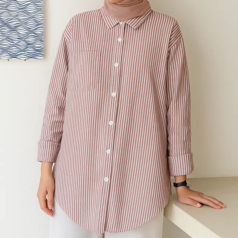 Fukutani Kemeja Salur Oversize - P1077 3
