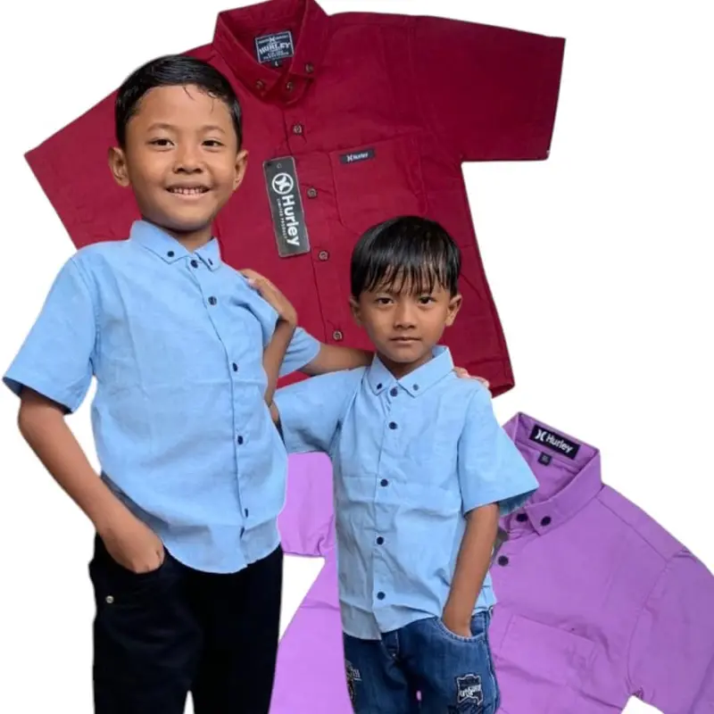 Kemeja anak laki-laki hurley lengan pendek