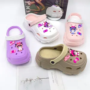 Sendal Sepatu Wedges Baim Anak Perempuan Jibbitz Kuromi Kombinasi Warna Cantik Tali Belakang Fashion sandal anak perempuan