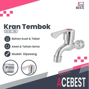 Kran Air Tancap Tembok Keran Air Bak Kamar Mandi Bahan ABS CHROME SLT-22-133