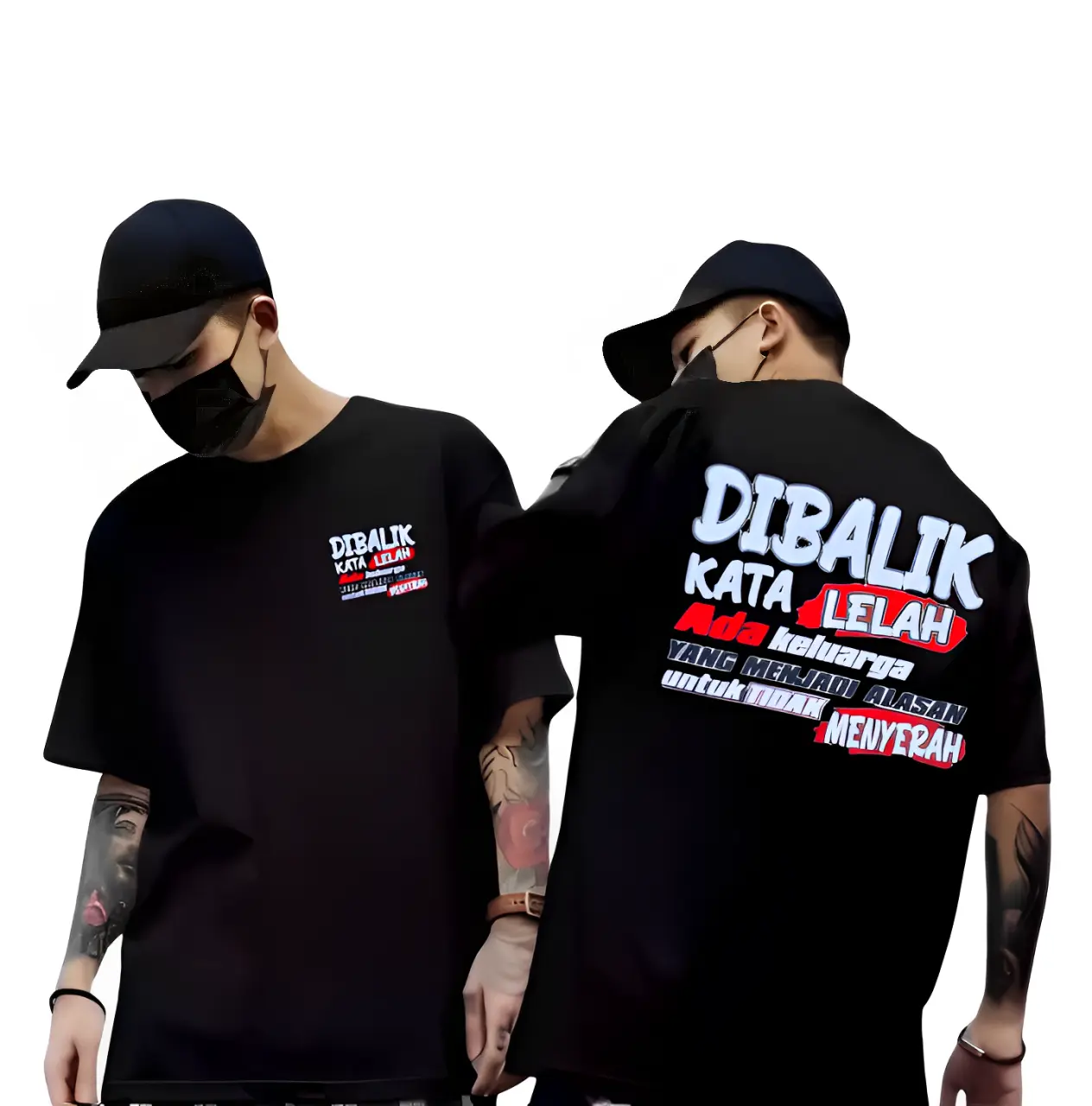 kaos atasan dewasa PRIA/WANITA T-SHIRT variasi kaos oblong distro motif kata kata TIDAK MENYERAH Combed Nyaman