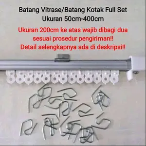 Batang Vitrase/Batang Rell Kotak/Batang Balok Full Set - Model Terbaru