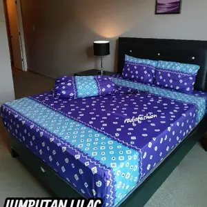 Sprei motif batik jumputan ukuran komplit Bantal Guling Karet sudut