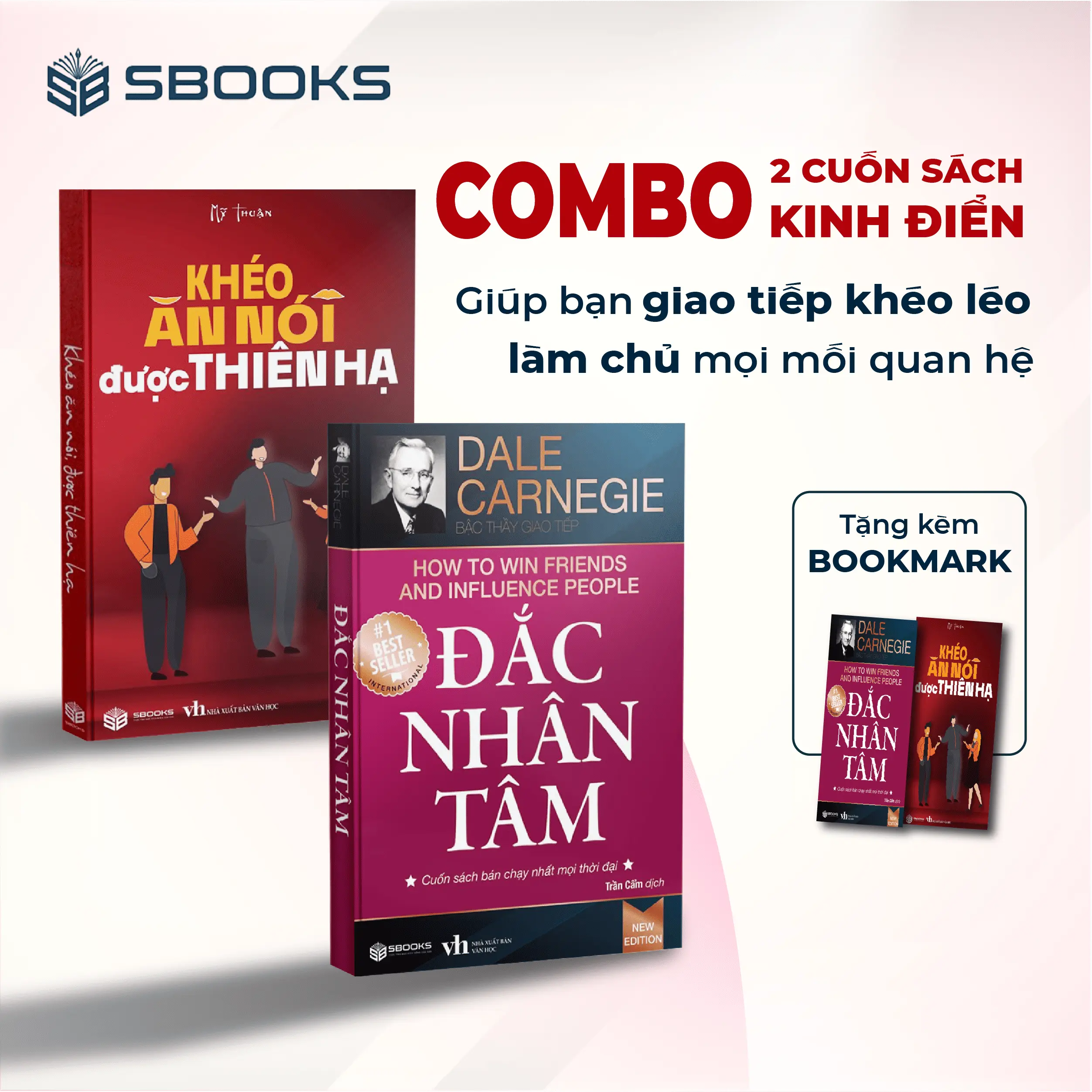 Sách Combo 2 Cuốn: Đắc Nhân Tâm + Khéo Ăn Nói Được Thiên Hạ - Tác giả Dale Carnegie - SBOOKS