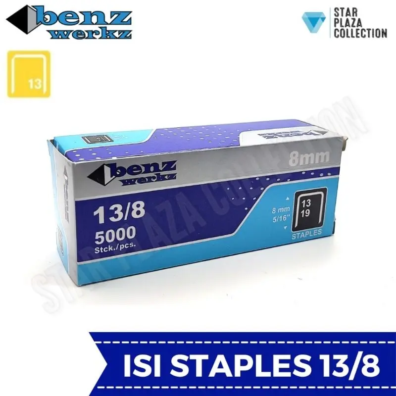 Isi Staples Manual / Staples Tembak Guntacker Merek BENZ WERKZ / RAPID RAPIDE Original Uk. 13/8mm (8mm) - untuk Pengerjaan Jok Motor  Jok Mobil  Sofa  Funiture  Kayu