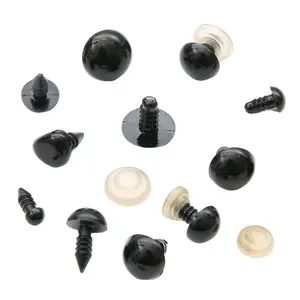 Beadia【100 PASANG】Mata Safety 5-16mm - Untuk Boneka Teddy Bear & DIY Bahan Plastik Hitam Premium
