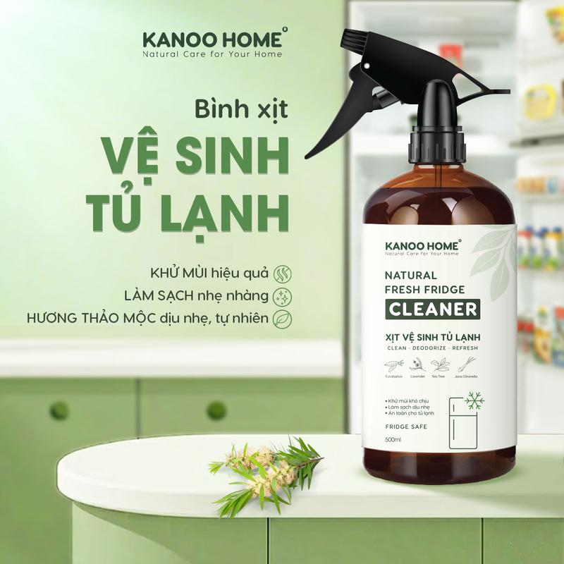 Xịt khử mùi vệ sinh tủ lạnh Kanoo Home - khử mùi hôi làm sạch nhanh chóng. Hương thơm thảo mộc nhẹ nhàng