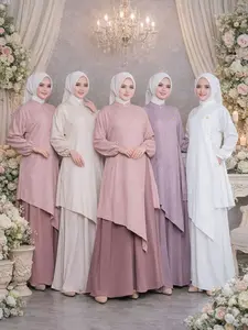 Gamis Malaysia 2026 Bahan Adem dan Jatuh Ukuran Muat BB 40 kg s/d 90 kg Motif Elegan Mewah Kekinian