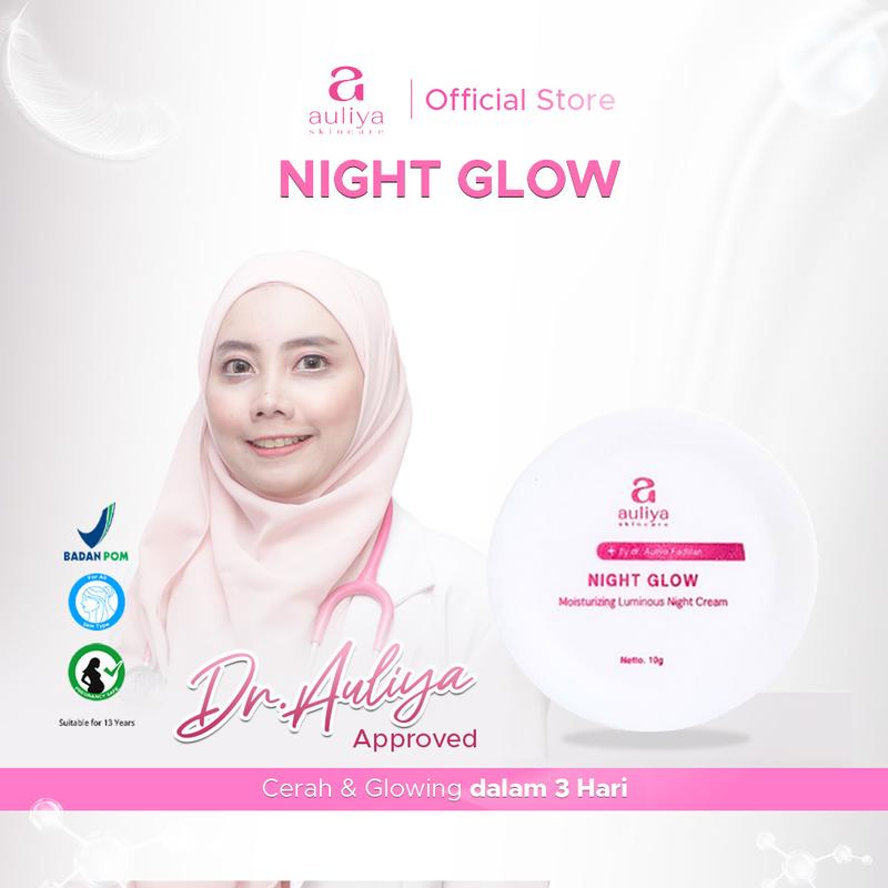 Product Introduction of Auliya Skincare Night Glow - Perawatan Wajah Untuk Malam Hari Mampu Mencerahkan Mengurangi Noda Hitam Juga Melembabkan dan Membuat Kulit Tampak Lebih glowing Pencerah Muka Pelembab 0