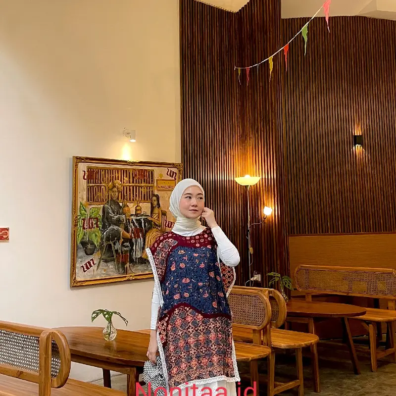 Nonita Vest Rompi Batik Modern Wanita Kerja Model Terbaru Atasan 6