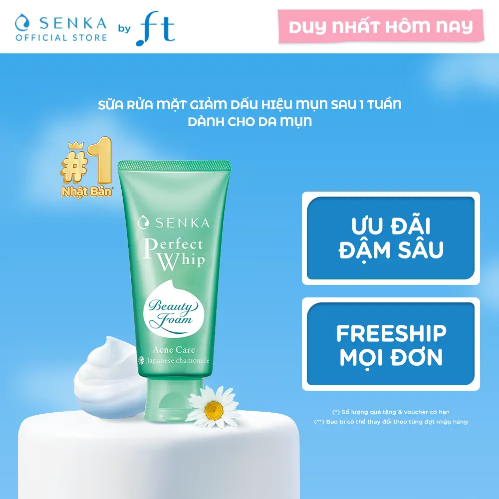 Sữa rửa mặt sạ̣ch mụn kháng khuẩn SENKA PERFECT WHIP ACNE CARE 100G