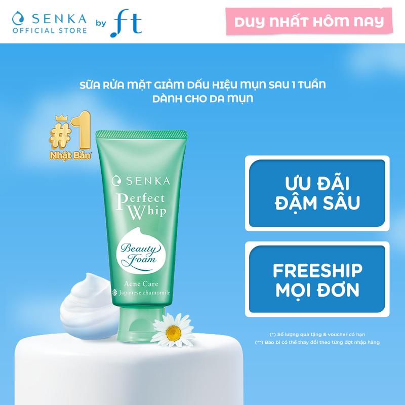 Sữa rửa mặt sạ̣ch mụn kháng khuẩn SENKA PERFECT WHIP ACNE CARE 100G