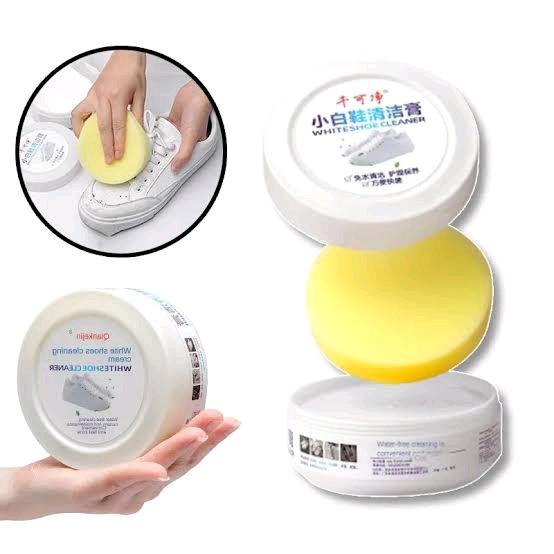 [1 Pcs] Krim Pemutih Sepatu 120gr & 260gr + Spons Cream Pembersih Sepatu White Shoes Cleaner 5