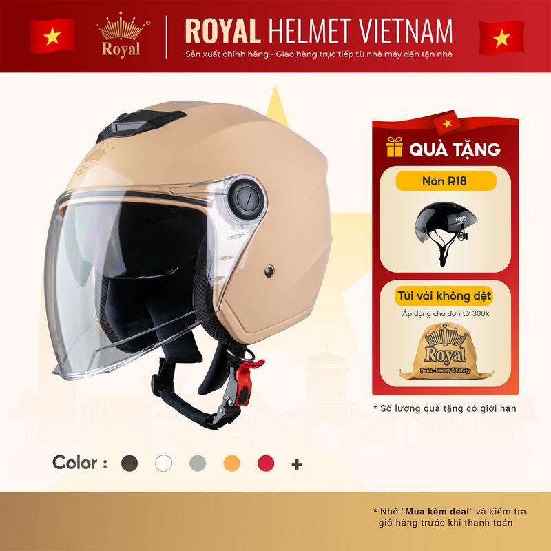 [Độc Quyền ]Mũ Bảo Hiểm 3/4 Royal M68 2 Kính nón Chính Hãng, Royal Helmet Kính Âm Đi Phượt | Trực tiếp từ NSX