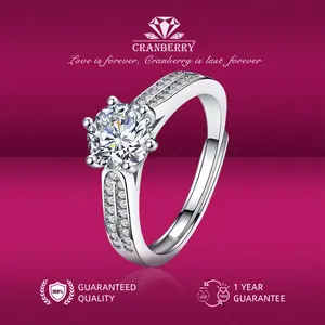 OS1-R06 Cincin Wanita Cranberry Jewelry Premium Lapis Platinum Anti Luntur Anti Berubah Warna Garansi 1 Tahun Resmi Size Adjustable Kualitas Grade Terbaru Aksesoris Perhiasan Cincin Nikah Permata VVS1 Elegan COD